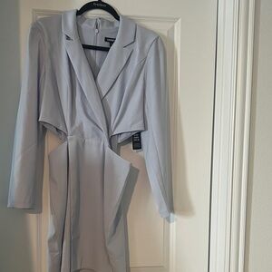 Express Soft Gray Tailored Dress